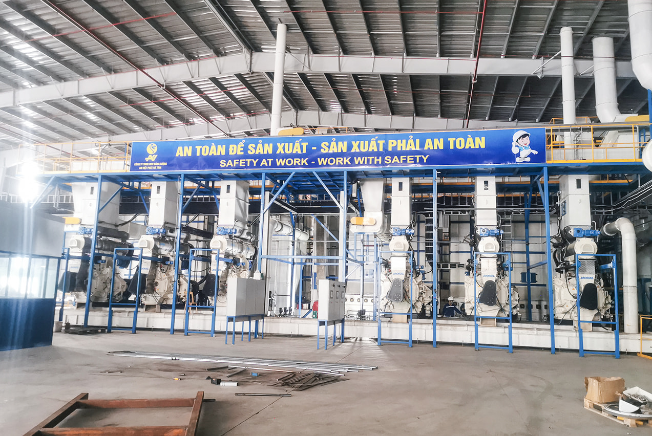 Hoàn thành lắp đặt dây chuyền sản xuất viên nén gỗ công suất 24tph vào ngày 29 tháng 6 năm 2021